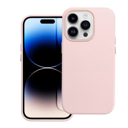 Kožený obal Mag Cover pre IPHONE 14 PRO pieskovo ružový