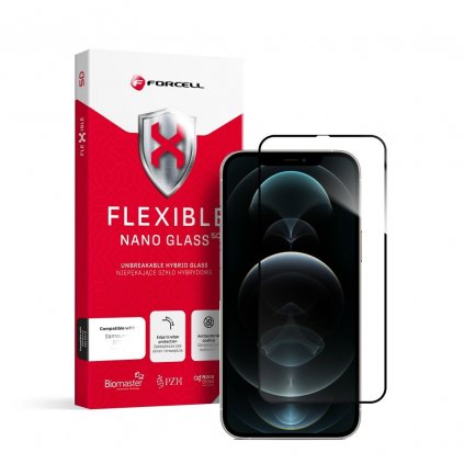 Flexibilné sklo  Nano Glass 5D pre iPhone 12 Pro Max čierny okraj