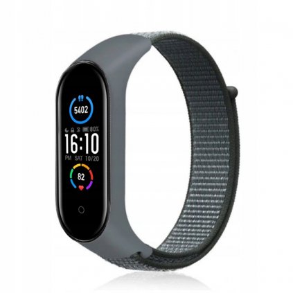 Remienok NYLON pre hodiny Xiaomi Mi Band 5 / 6 / 7 (šedý)