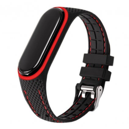 Remienok LIFESTYLE pre hodiny Xiaomi Mi Band 5 / 6 (čierny + červená)