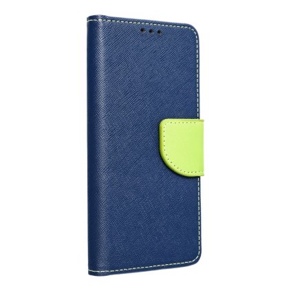 Puzdro FANCY Book pre XIAOMI Redmi Note 12 4G modré / limetkové