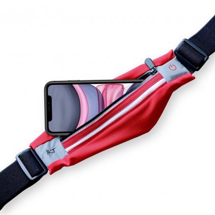 Športové opaskové puzdro na mobil so svetlom ART APS-01R červené