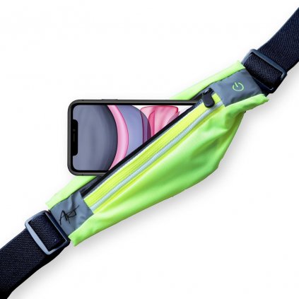 Športové opaskové puzdro na mobil so svetlom ART APS-01G zelené