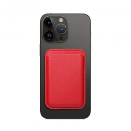 Kožená peňaženka MagSafe Wallet červená