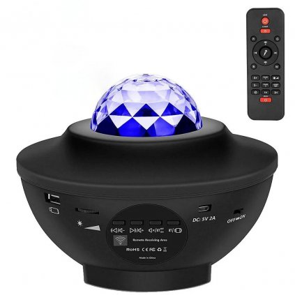 Hviezdny projektor STARS LED / Disco s bluetooth reproduktorom + diaľkové ovládanie + USB BTM0504 / HD-SPL čierny