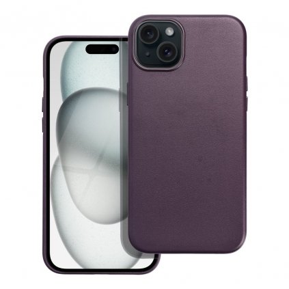 Kožený obal Mag Cover pre IPHONE 15 PLUS tmavo fialový