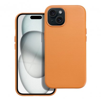 Kožený obal Mag Cover pre IPHONE 15 oranžový