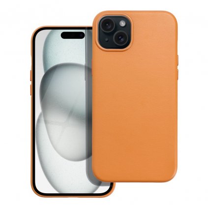 Kožený obal Mag Cover pre IPHONE 15 PLUS oranžový