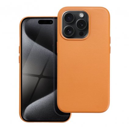Kožený obal Mag Cover pre IPHONE 15 PRO oranžový