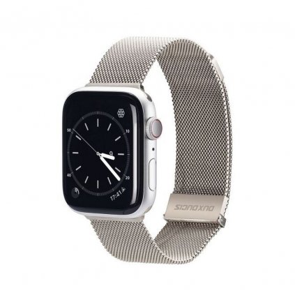 DUX DUCIS Milanese magnetický remienok z nehrdzavejúcej ocele pre Apple Watch 38/40/41 mm platina