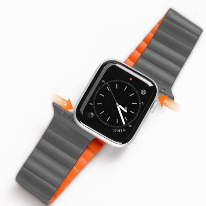 DUX DUCIS magnetický silikónový remienok pre Apple Watch 38/40/41 mm sivý