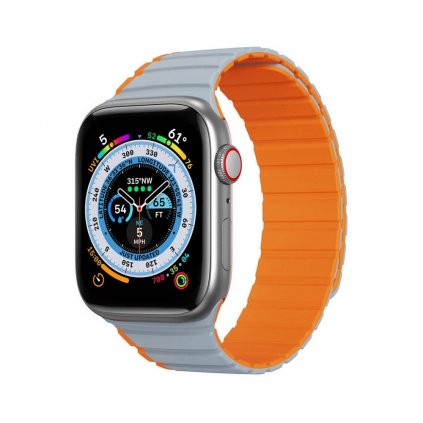DUX DUCIS LD silikónový remienok pre Apple Watch 42/44/45/49 mm sivý/oranžový