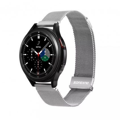 DUX DUCIS Milanese magnetický remienok z nehrdzavejúcej ocele pre Samsung Galaxy Watch / Huawei Watch / Honor Watch (20 mm) strieborný