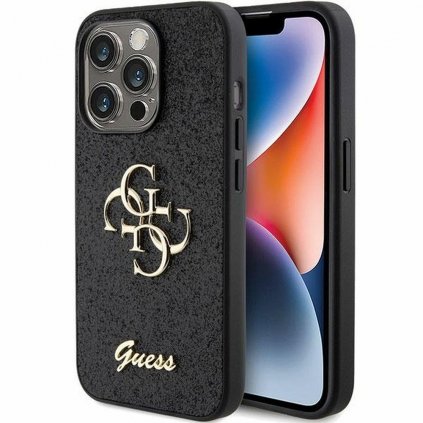 Originálne puzdro GUESS GUHCP15LHG4SGK pre iPhone 15 PRO (Fixed Glitter Big 4G / čierne)