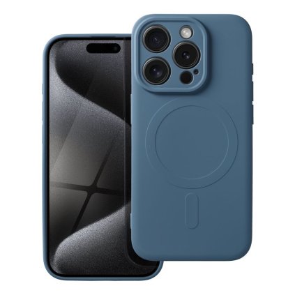 Obal SILICONE MagSafe pre IPHONE 15 Pro modrý