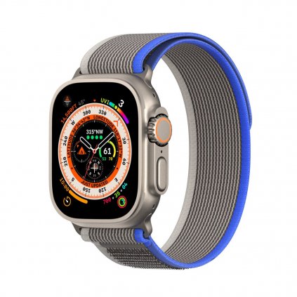 DUX DUCIS YJ - tkaný nylonový remienok pre Apple Watch 42/44/45/49 mm Modrá/sivá