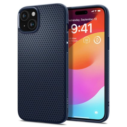 Elegantný obal SPIGEN  LIQUID AIR pre IPHONE 15 tmavo modrý