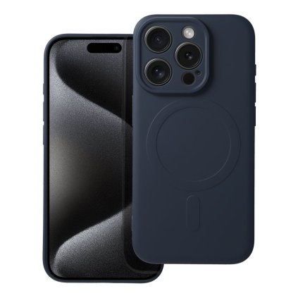Obal SILICONE MagSafe pre IPHONE 15 Pro modrý