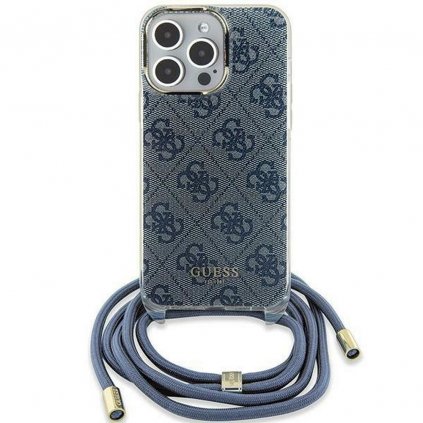 Originálne puzdro GUESS GUHCP15SHC4SEB pre iPhone 15 (Crossbody 4G Print / modré)