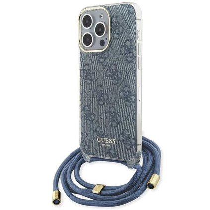 Originálne puzdro GUESS GUHCP15LHC4SEB pre iPhone 15 Pro (Crossbody 4G Print / modré)