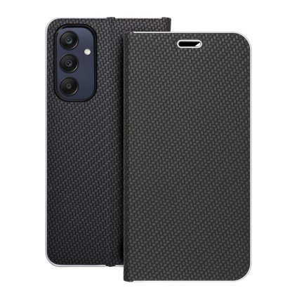 Puzdro LUNA Book Carbon pre SAMSUNG A25 5G čierne