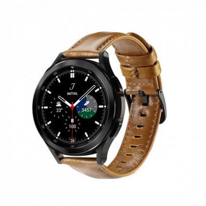 DUX DUCIS YA - remienok z pravej kože pre Samsung Galaxy Watch / Huawei Watch / Honor Watch (20 mm remienok) hnedý