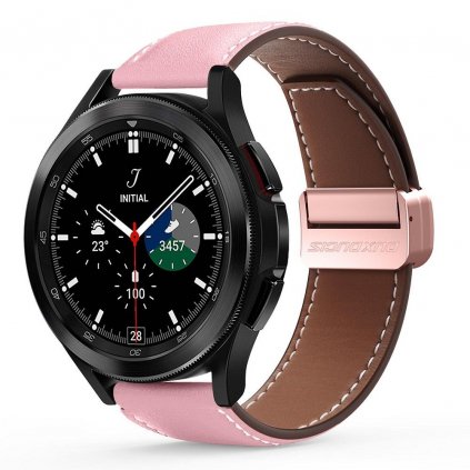 DUX DUCIS YA - remienok z pravej kože pre Samsung Galaxy Watch / Huawei Watch / Honor Watch (20 mm remienok) ružový