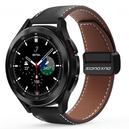 DUX DUCIS YA - remienok z pravej kože pre Samsung Galaxy Watch / Huawei Watch / Honor Watch (22 mm remienok) čierny