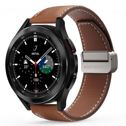 DUX DUCIS YA - remienok z pravej kože pre Samsung Galaxy Watch / Huawei Watch / Honor Watch (22 mm remienok) hnedý