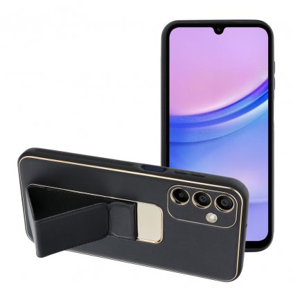 Puzdro LEATHER Kickstand pre SAMSUNG Galaxy A15 5G / A15 4G čierne