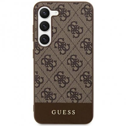 Originálne puzdro GUESS GUHCS24SG4GLBR pre SAMSUNG S24 (4G Bottom Stripe / hnedé)