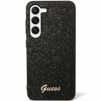 Originálne puzdro GUESS GUHCS24SHGGSHK pre Samsung S24 (Glitter Script / čierne)