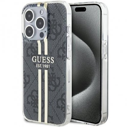 Originálne puzdro GUESS GUHCP15XH4PSEGK pre iPhone 15 Pro Max (4G zlaté Stripe / čierne)