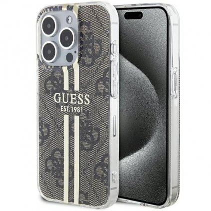 Originálne puzdro GUESS GUHCP15XH4PSEGW pre iPhone 15 Pro Max (4G zlaté Stripe / hnedé)