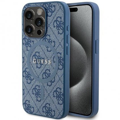 Originálne puzdro GUESS GUHMP14LG4GFRB pre iPhone 14 Pro (Compatible with Magsafe / 4G Ring classic logo / modré)