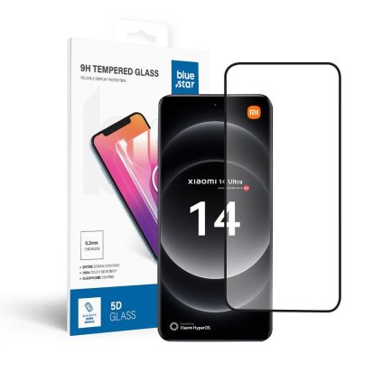 Tvrdené sklo 5D Blue Star - Xiaomi 14 Ultra - - okraj čierny