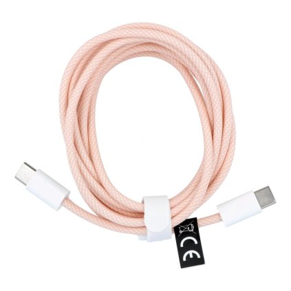 Kábel USB-C na USB-C Power Delivery PD 60W 3A 2m ružový C263