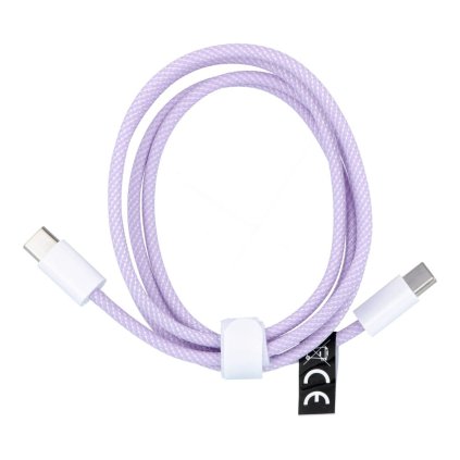 Kábel USB-C na USB-C Power Delivery PD 60W 3A 1m fialový C263
