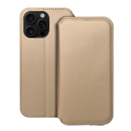 Obal DUAL POCKET Book case pre IPHONE 16 Pro Max zlatý