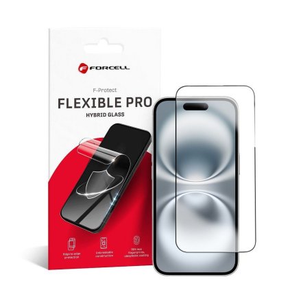 Flexibilné sklo  Nano Glass 5D pre iPhone 16 čierny okraj
