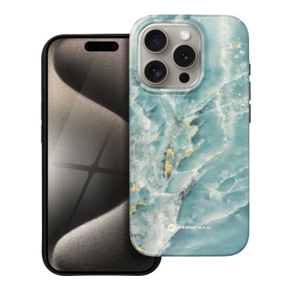 Kryt F-PROTECT Mirage, Military Drop-Tested s MagSafe pre IPHONE 15 PRO zelený mramor