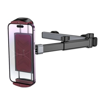 Teleskopický držiak do auta HOCO na opierku hlavy (4,5" - 13") H69 čierny a červený