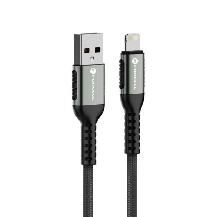 Kábel FORCELL F-ENERGY C257 USB-A na Lightning 2,4A 12W Cafule 0,25 m čierny