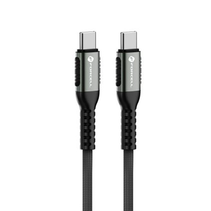 Kábel FORCELL F-ENERGY C260 USB-C na USB-C QC4.0 PD 5A 100W Cafule 0,25 m čierny