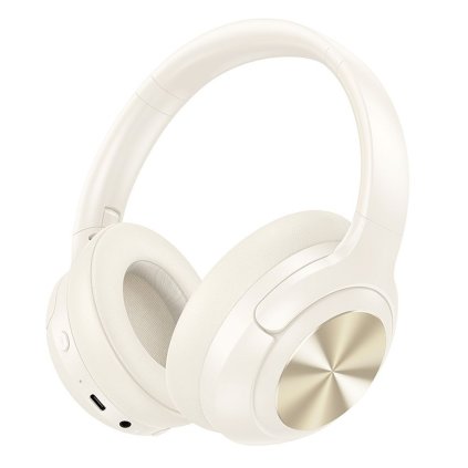Bezdrôtové bluetooth slúchadlá HOCO ANC W54, mliečne biele