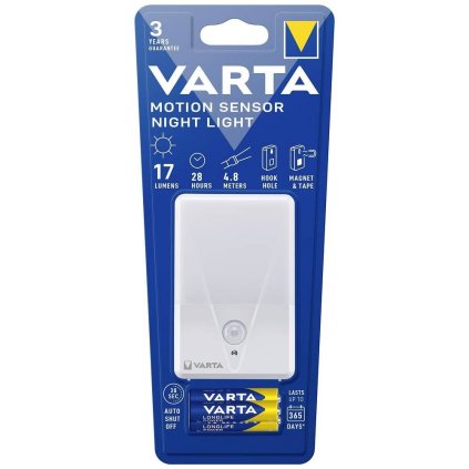 Nočná lampa VARTA s pohybovým senzorom 16624 + 3 x batérie R3 (AAA)