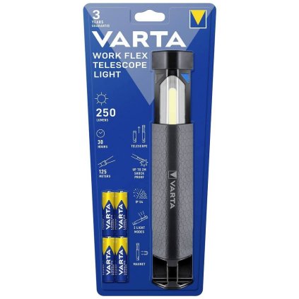Svietidlo VARTA LED Work flex do teleskopu 250lm 18646 + 4 x batérie R6 (AA)