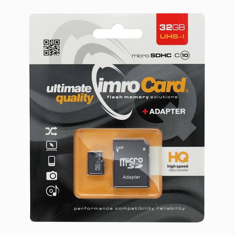 Pamäťová karta IMRO microSDHC 32GB Class 10 + adaptér SD (Blister)