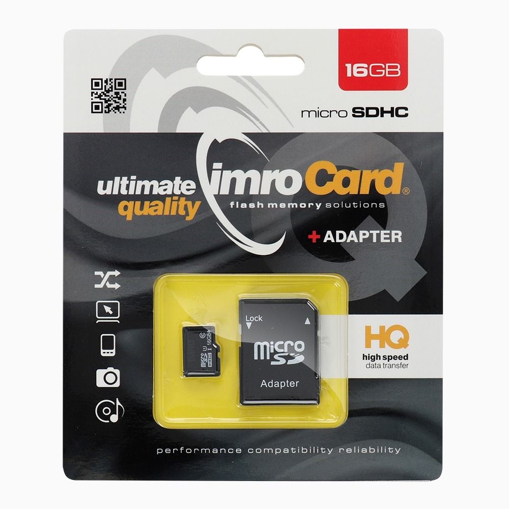 Memory card IMRO 16GB microSDHC CLASS 10 UHS + SD adapter