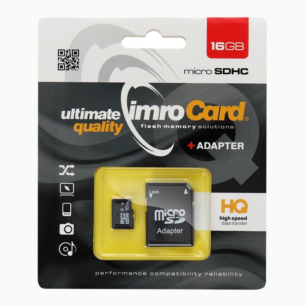 Pamäťová karta IMRO microSD 16GB + adapter SD